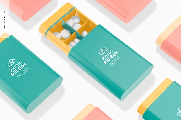 Scatole per pillole rettangolari Set Mockup