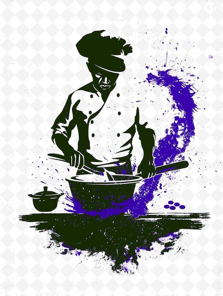 PSD scena di cottura di un piatto di feijoada con uno chef che mescola la pentola e illustrazione vita e cultura brasiliana