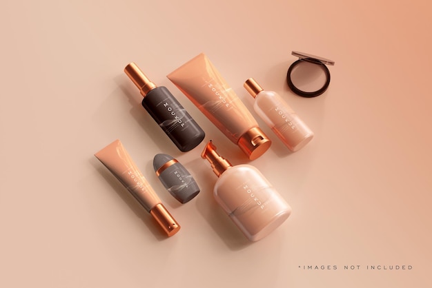 Scena di mockup del marchio cosmetico