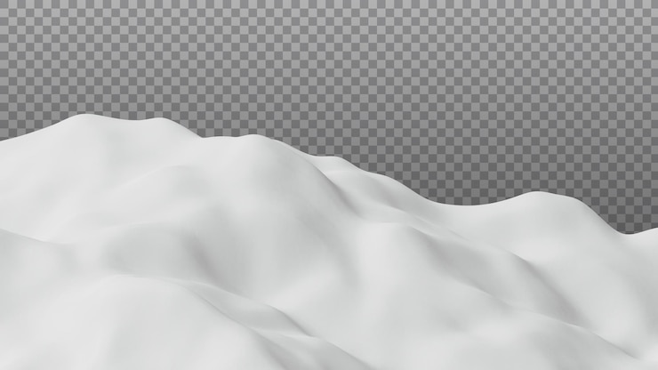 Scena di neve realistica nel rendering 3d per il concetto di paesaggio