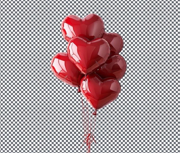 Scenario di palloncino a forma di cuore elegante e carino isolato su uno sfondo trasparente