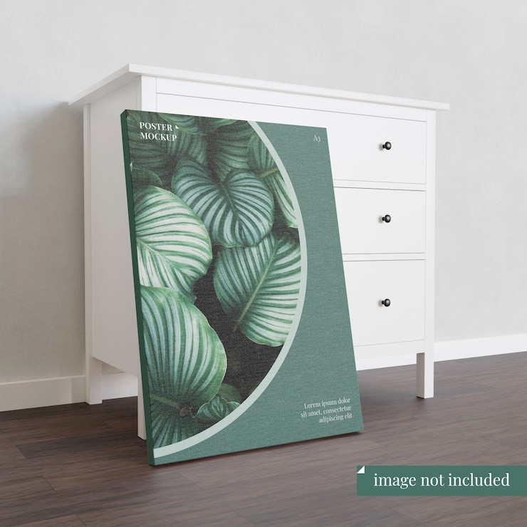 PSD scène 2: maquette d'affiche avec placard