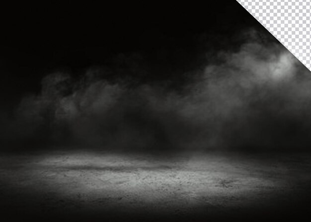 Scène fumée avec sol en béton