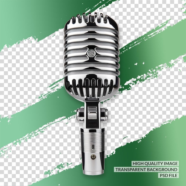 scène de microphone classique 3D clipart PNG transparent arrière-plan isolé