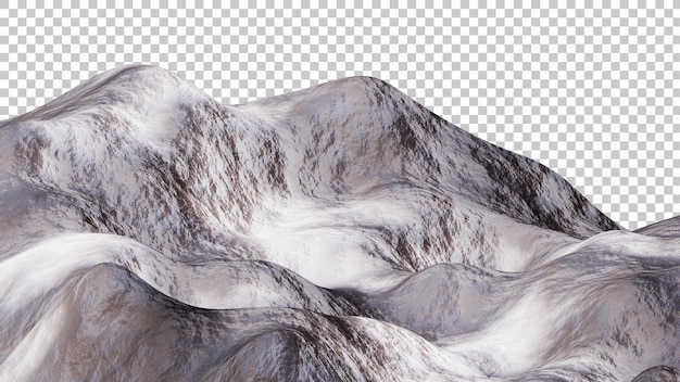 Scène de montagne réaliste en rendu 3d pour le concept de paysage