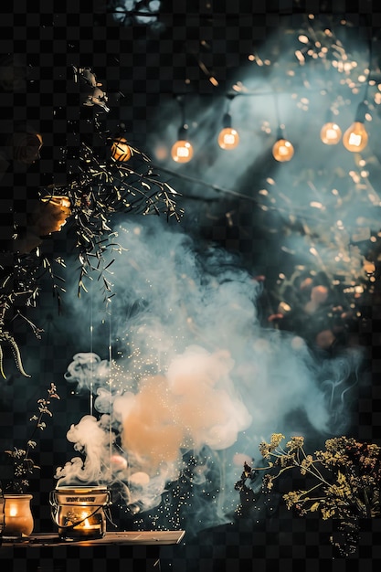 Une Scène Nocturne Avec Un Arbre Et Des Lumières