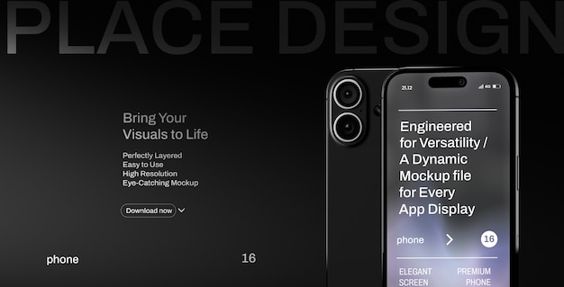 Scène simple avec un smartphone en studio