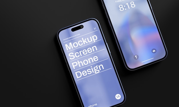 Scène simple avec un smartphone en studio