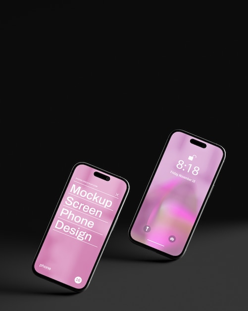 Scène simple avec un smartphone en studio