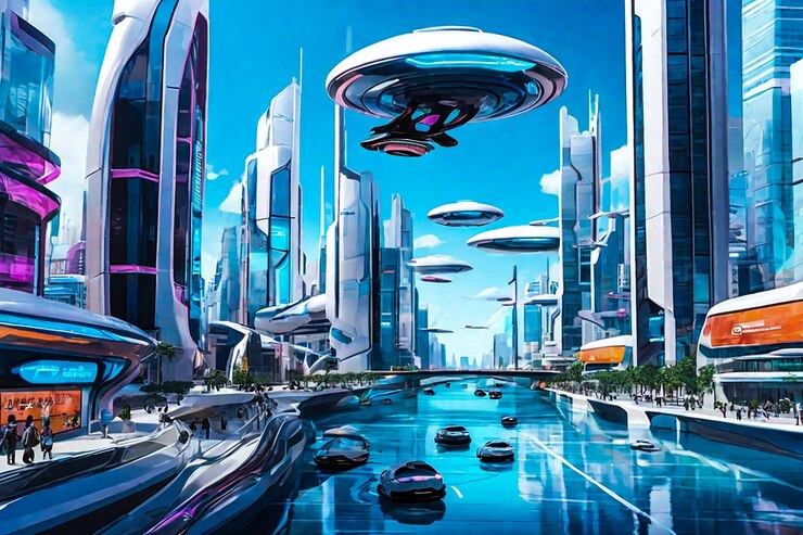Scène urbaine futuriste