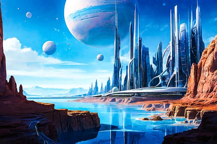 Scène urbaine futuriste