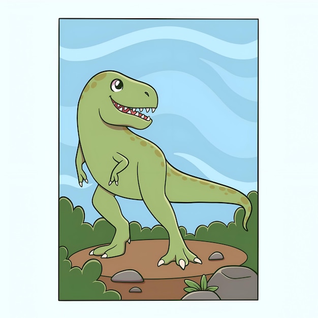 PSD scenery of a tyrannosaurus rex in the forest