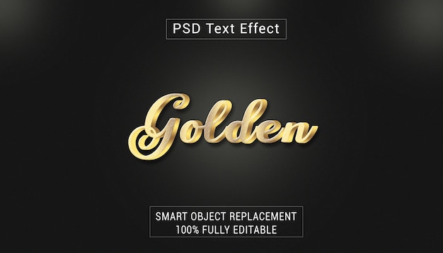 Schablone für bearbeitbare Texteffekte im goldenen Stil