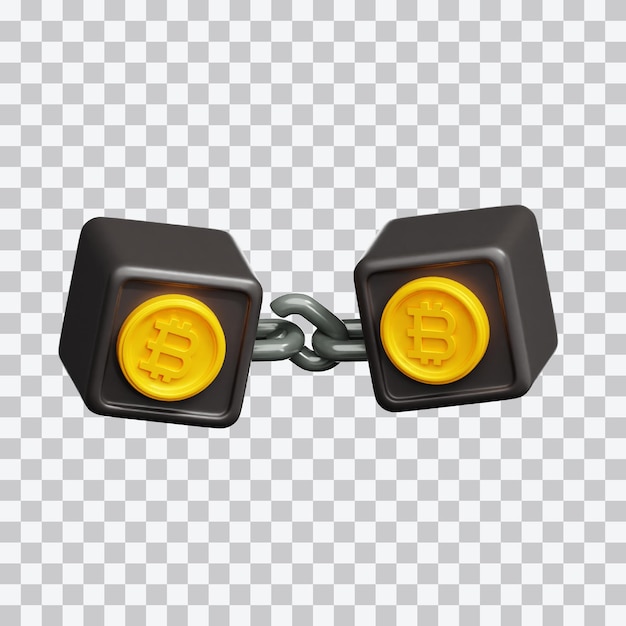 Schaden an der Blockchain 3D-Illustration