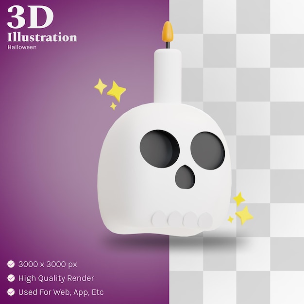 Schädel-halloween-illustration 3d