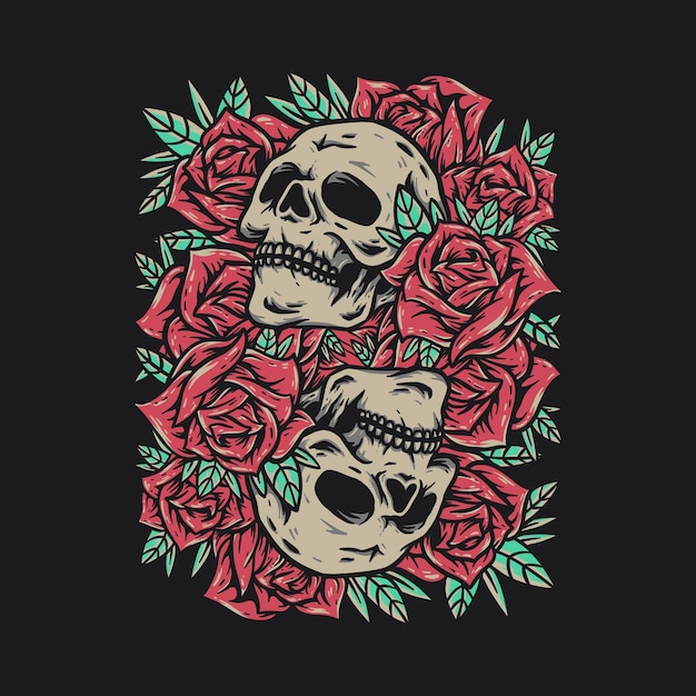Schädel Rosen