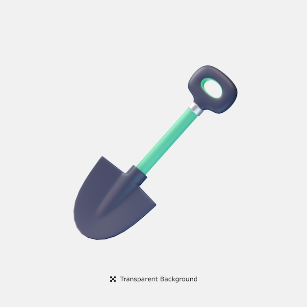 Schaufel 3D-Symbol-Illustration