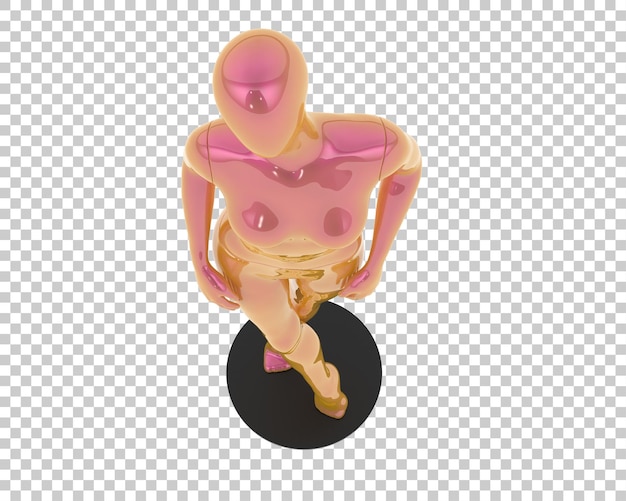 Schaufensterpuppe isoliert auf transparentem Hintergrund, 3D-Darstellung