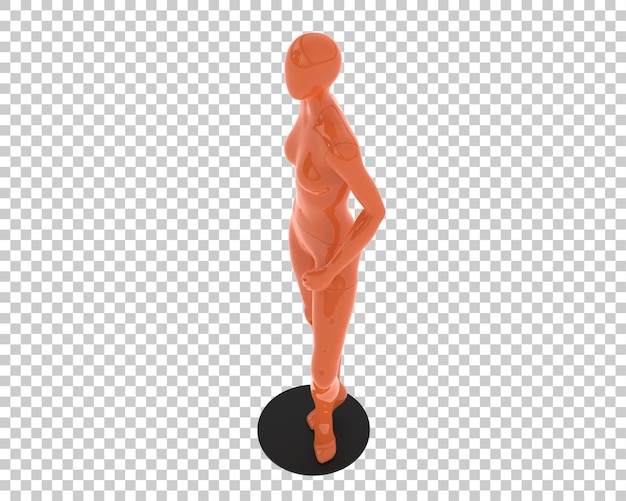 Schaufensterpuppe isoliert auf transparentem Hintergrund, 3D-Darstellung