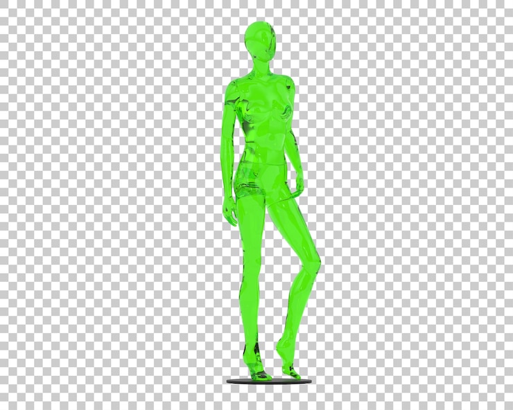 PSD schaufensterpuppe isoliert auf transparentem hintergrund, 3d-darstellung