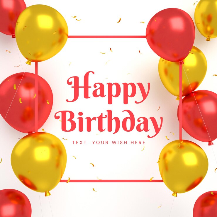Scheda dell'invito di buon compleanno per il modello di post sui social media di instagram rosso con cornice e testo