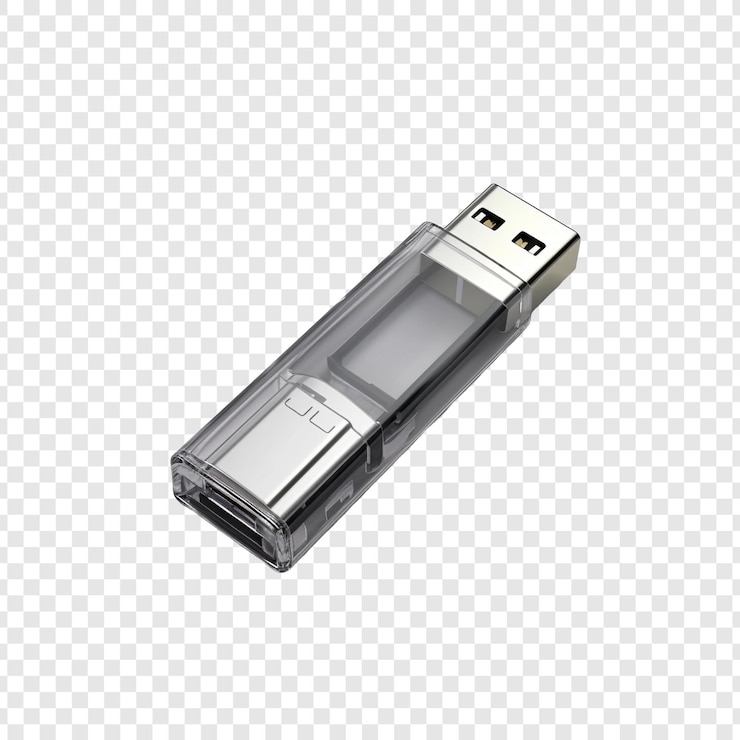 PSD scheda di memoria usb grigia con archiviazione di informazioni