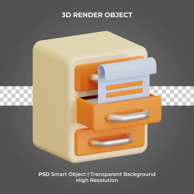 PSD schedario 3d render isolato premium psd