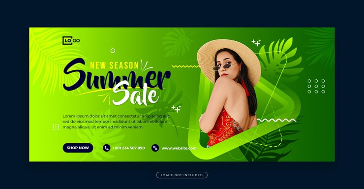 Schema di banner per feste tropicali estive e banner per vendite di moda estiva