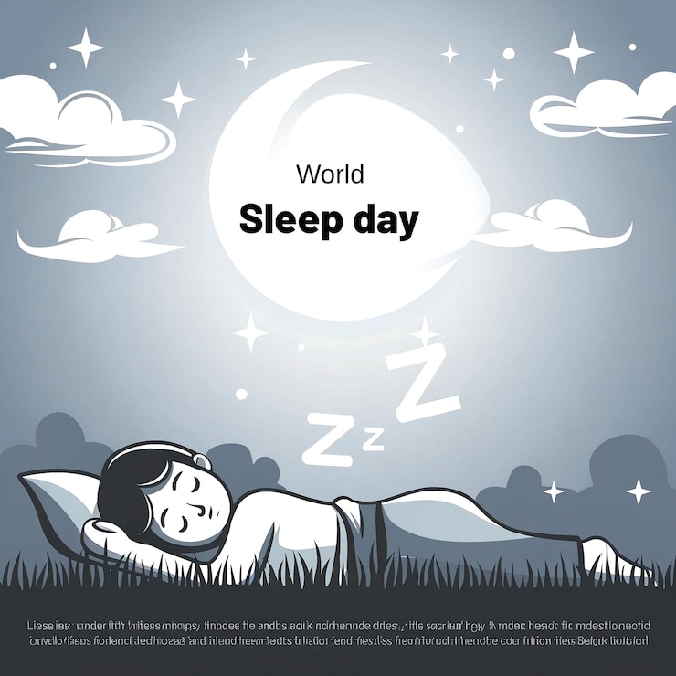 PSD schema di sfondo della giornata mondiale del sonno