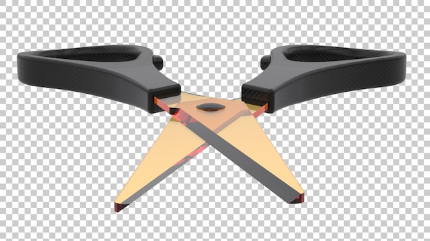 Schere isoliert auf transparentem Hintergrund, 3D-Darstellung