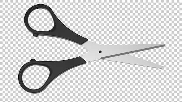 Schere isoliert auf transparentem Hintergrund, 3D-Darstellung