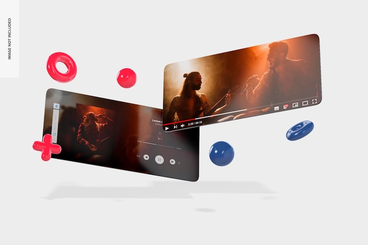 PSD schermi mobili orizzontali mockup, caduta