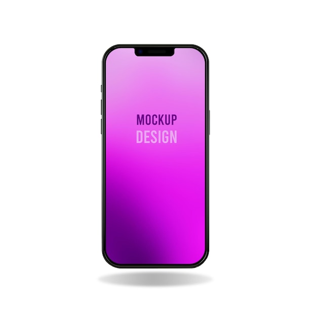 Schermo nero per smartphone PSD mockup 3d rendering