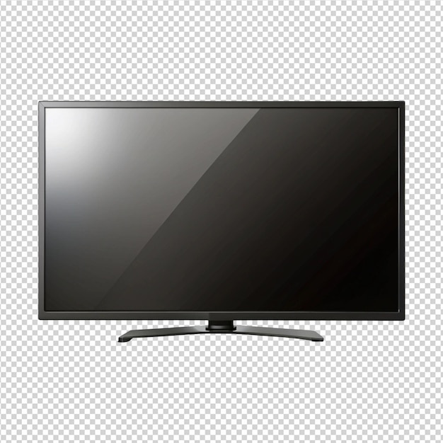 schermo televisivo LED nero vuoto su uno sfondo trasparente