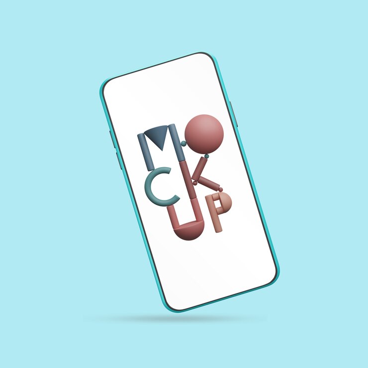 Schermo vuoto per smartphone. Rendering 3d.