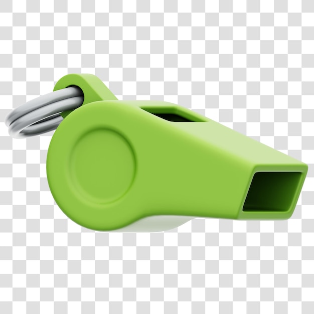 Schiedsrichterpfeife 3D-Rendering-Symbol Isolierter durchsichtiger Hintergrund
