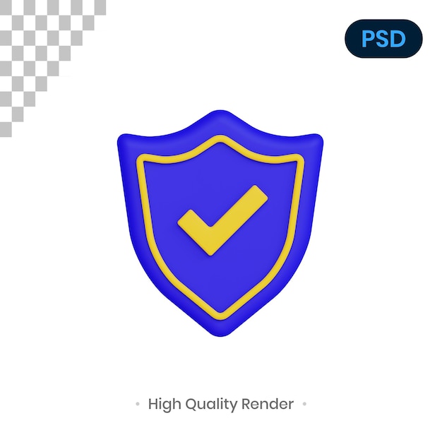 Schild Check 3D Render Illustration Premium Psd
