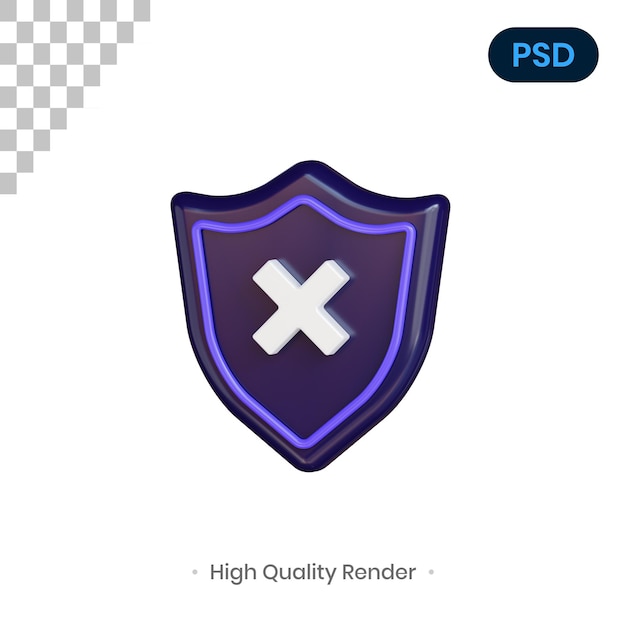 PSD schild kreuz 3d render illustration premium psd