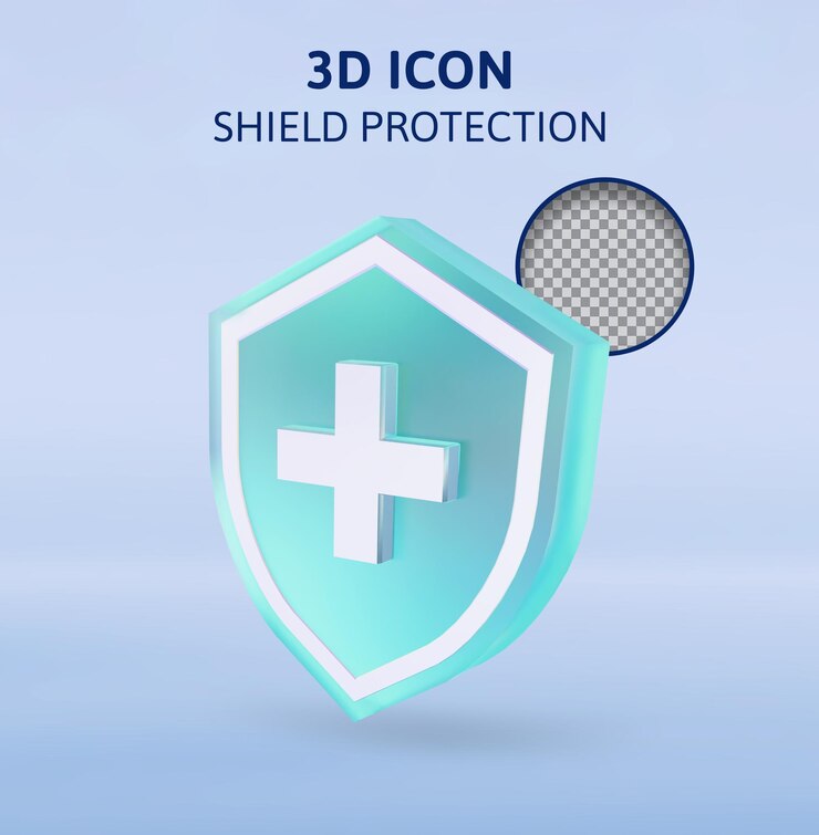 PSD schildschutz medikamente 3d-rendering illustration