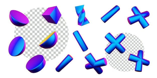 Schillernde abstrakte Form 3D-Darstellung