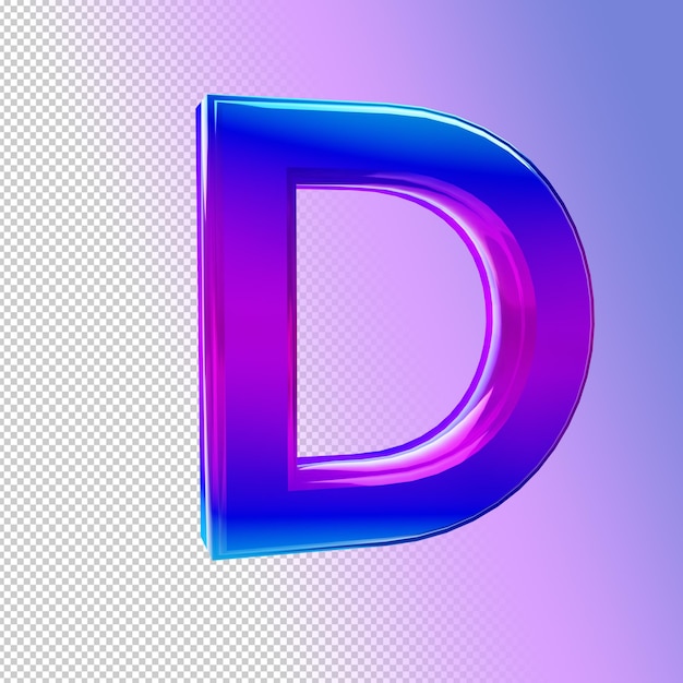 schillernder 3d Buchstabe d