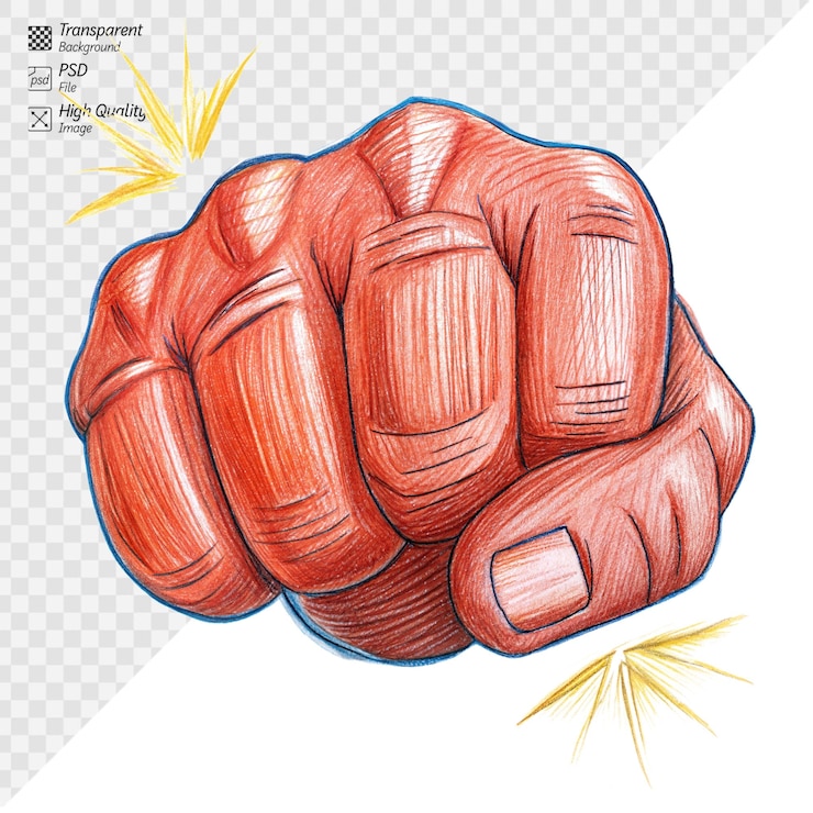 PSD schizzo colorato di punch con sfondo trasparente