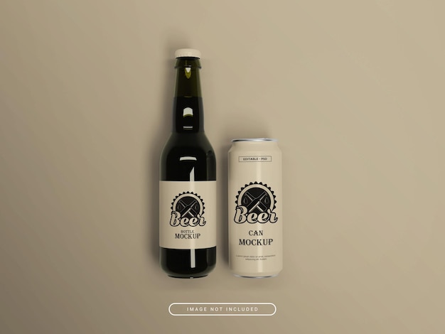Schlanke Soda- oder Bierdose mit Flaschenmodell