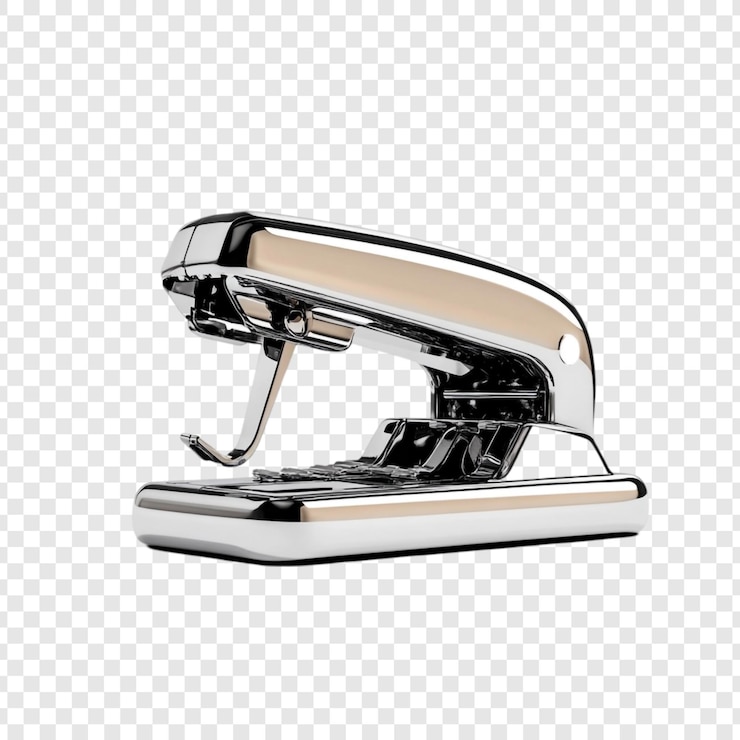 PSD schlanker chrom- und beige-schwerstapler