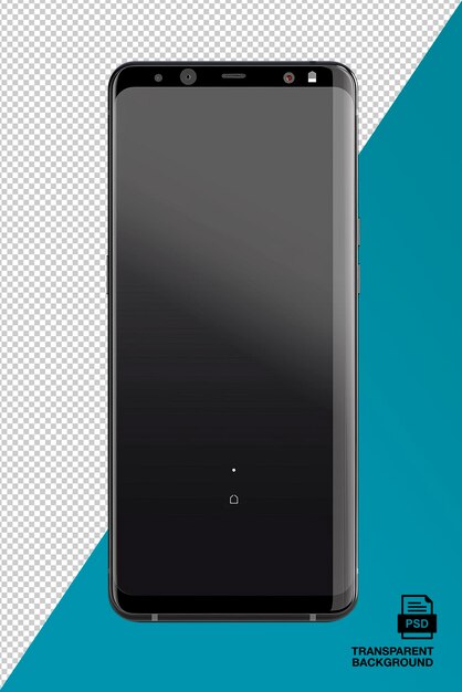 PSD schlankes schwarzes smartphone mit doppelter frontkamera