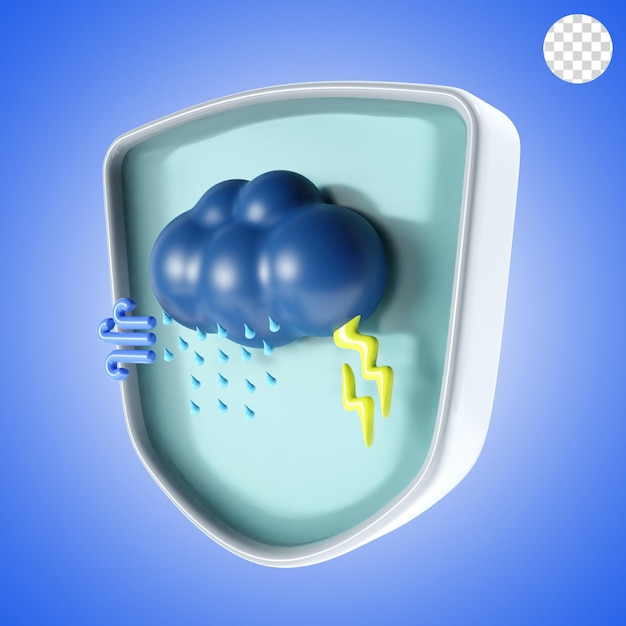 schlechtes Wetter mit Schild-Hintergrund-Symbol 3D-Rendering