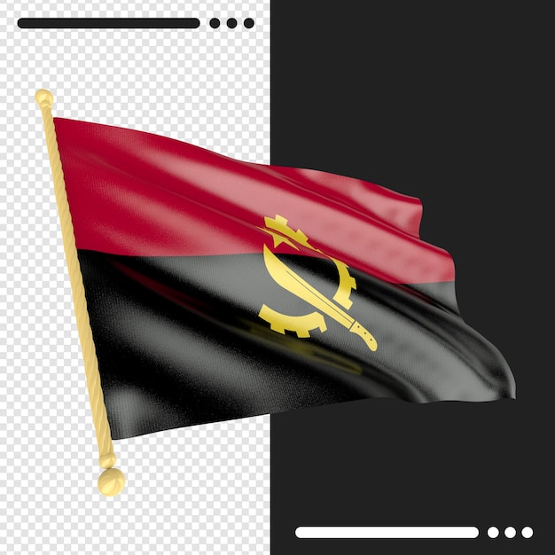 PSD schließen sie oben auf angola flag rendering isoliert