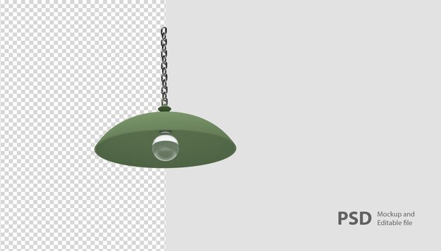 Schließen Sie oben auf Lampe in 3D-Rendering isoliert