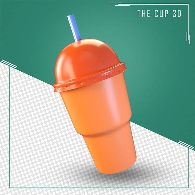 Schließen sie oben auf tasse 3d rendering isoliert