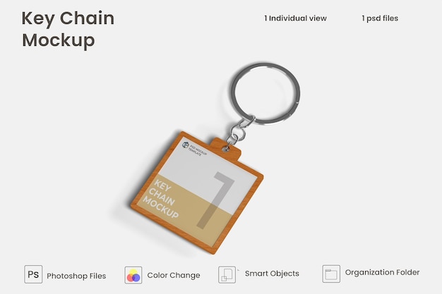 Schlüsselanhänger 3d-mockup-design premium psd